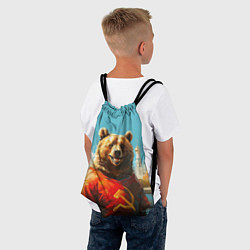 Рюкзак-мешок Медведь с гербом СССР, цвет: 3D-принт — фото 2