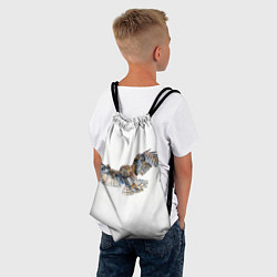 Рюкзак-мешок Акварельные птицы: воробьиный сычик, цвет: 3D-принт — фото 2