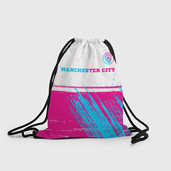 Рюкзак-мешок Manchester City neon gradient style посередине, цвет: 3D-принт