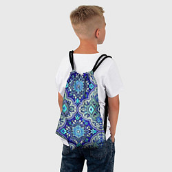 Рюкзак-мешок Сине - голубые узоры, цвет: 3D-принт — фото 2