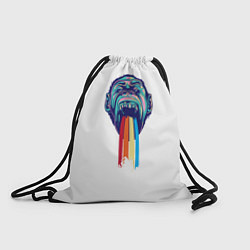Рюкзак-мешок Обезьяна с радугой, цвет: 3D-принт