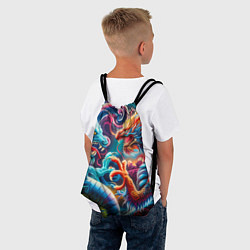 Рюкзак-мешок Противостояние двух драконов - ирезуми, цвет: 3D-принт — фото 2