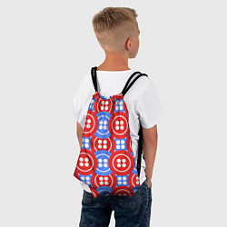 Рюкзак-мешок Красные и синие пуговицы, цвет: 3D-принт — фото 2