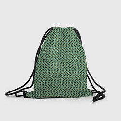 Рюкзак-мешок Изумрудный волнистые линии, цвет: 3D-принт