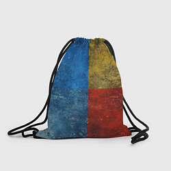 Рюкзак-мешок Синий жёлтый красный в крапинку, цвет: 3D-принт