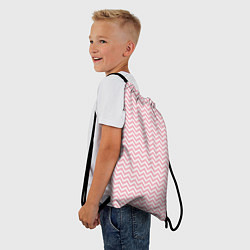Рюкзак-мешок Белый в розовые ломаные полосы, цвет: 3D-принт — фото 2