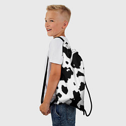 Рюкзак-мешок Черно белый коровий узор, цвет: 3D-принт — фото 2