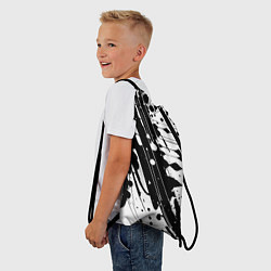 Рюкзак-мешок Чёрно белая абстракция - кляксы, цвет: 3D-принт — фото 2