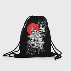 Рюкзак-мешок Японская гейша и карп кои, цвет: 3D-принт