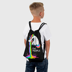 Рюкзак-мешок Единорог не любит людей, цвет: 3D-принт — фото 2