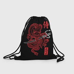 Рюкзак-мешок Дракон с катаной - кодекс самурая, цвет: 3D-принт