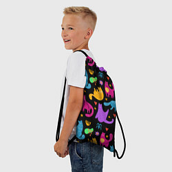 Рюкзак-мешок Паттерн разноцветных котиков, цвет: 3D-принт — фото 2