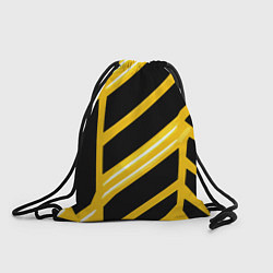 Мешок для обуви Чёрно-белые полосы на жёлтом фоне
