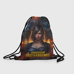 Рюкзак-мешок Женский PUBG девушка в огне, цвет: 3D-принт