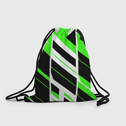 Мешок для обуви Black and green stripes on a white background