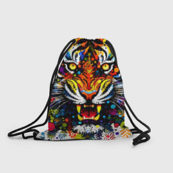 Рюкзак-мешок Орнаментальный тигр - нейросеть, цвет: 3D-принт