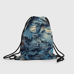 Рюкзак-мешок Denim rags - fashion trend, цвет: 3D-принт