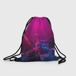 Рюкзак-мешок Кот самурай с катаной киберпанк, цвет: 3D-принт