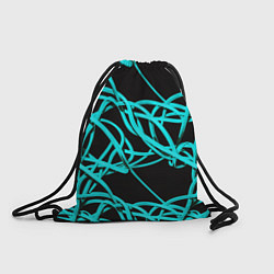 Рюкзак-мешок Ярко голубые линии, цвет: 3D-принт