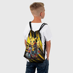 Рюкзак-мешок Пикачу на красном мотоцикле, цвет: 3D-принт — фото 2