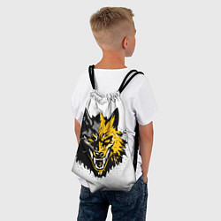 Рюкзак-мешок Злой желтый волк, цвет: 3D-принт — фото 2