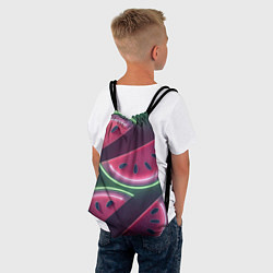 Рюкзак-мешок Дольки арбуза неон, цвет: 3D-принт — фото 2
