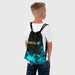 Рюкзак-мешок Portal fire blue, цвет: 3D-принт — фото 2