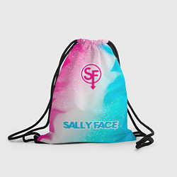 Рюкзак-мешок Sally Face neon gradient style по-центру, цвет: 3D-принт