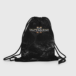 Рюкзак-мешок Warhammer 40000 space marine 2 black logo, цвет: 3D-принт