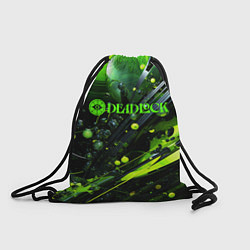 Рюкзак-мешок Deadlock logo зеленая абстракция, цвет: 3D-принт