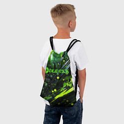 Рюкзак-мешок Deadlock logo зеленая абстракция, цвет: 3D-принт — фото 2