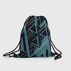 Мешок для обуви Чёрно-бирюзовый абстракция геометричный