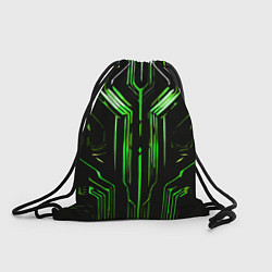 Рюкзак-мешок Green stripes on a black background, цвет: 3D-принт