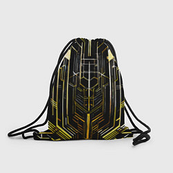 Мешок для обуви Gold lines on a black background
