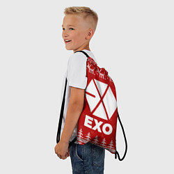 Рюкзак-мешок Новогодний Exo с оленями, цвет: 3D-принт — фото 2