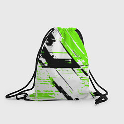 Рюкзак-мешок Diagonal black and green stripes on a white backgr, цвет: 3D-принт