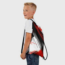Рюкзак-мешок Диагональные красно-чёрные линии на белом фоне, цвет: 3D-принт — фото 2