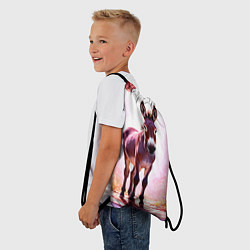 Рюкзак-мешок Осел в розовом свете, цвет: 3D-принт — фото 2