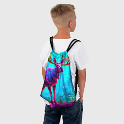 Рюкзак-мешок Лось в сереневом свете, цвет: 3D-принт — фото 2
