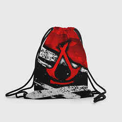 Рюкзак-мешок Assassins creed: shadows - красная абстракция, цвет: 3D-принт