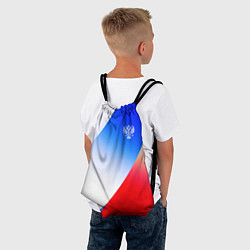 Рюкзак-мешок Герб России на фоне цветов флага градиент, цвет: 3D-принт — фото 2