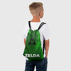 Рюкзак-мешок Zelda - green gradient по-центру, цвет: 3D-принт — фото 2