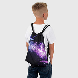 Рюкзак-мешок Фиолетово-синяя абстрактная волна, цвет: 3D-принт — фото 2