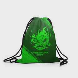 Рюкзак-мешок Cyberpunk 2077 - green gradient, цвет: 3D-принт