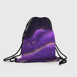 Рюкзак-мешок Фиолетовая текстура с золотыми звездочками, цвет: 3D-принт