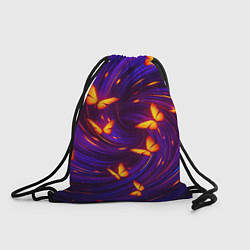 Рюкзак-мешок Бабочки и фон-спираль - эффект перпективы, цвет: 3D-принт