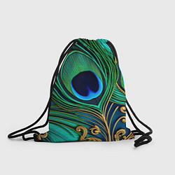 Мешок для обуви Зеленые перья павлина