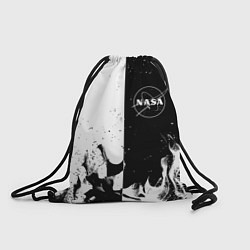 Рюкзак-мешок Nasa черно белый огонь, цвет: 3D-принт