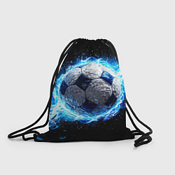 Рюкзак-мешок Футбольный мяч в синем пламени, цвет: 3D-принт