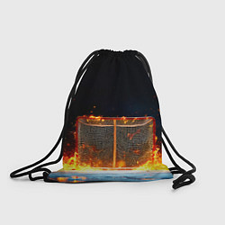 Рюкзак-мешок Хоккейные ворота в огне, цвет: 3D-принт